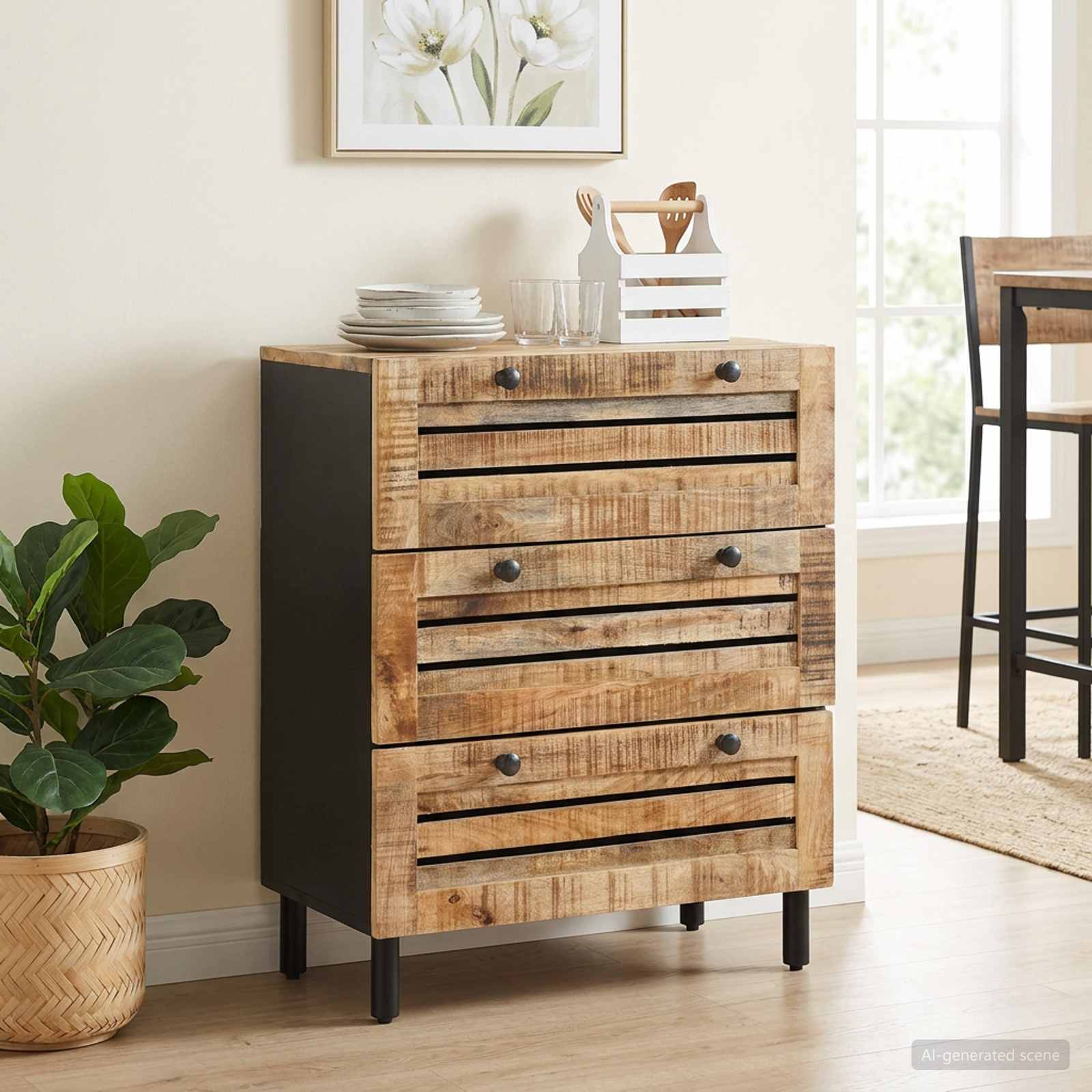 Armoires de rangement 60 x 33 x 75 cm Bois de mangue massif