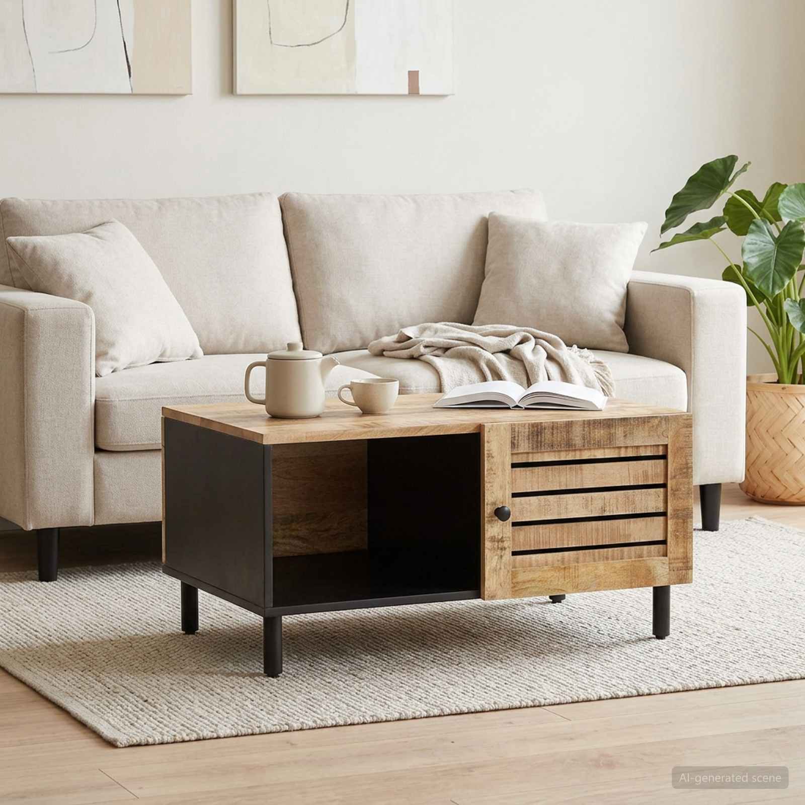 Table basse Naturel 80 x 50 x 40 cm Bois de mangue massif
