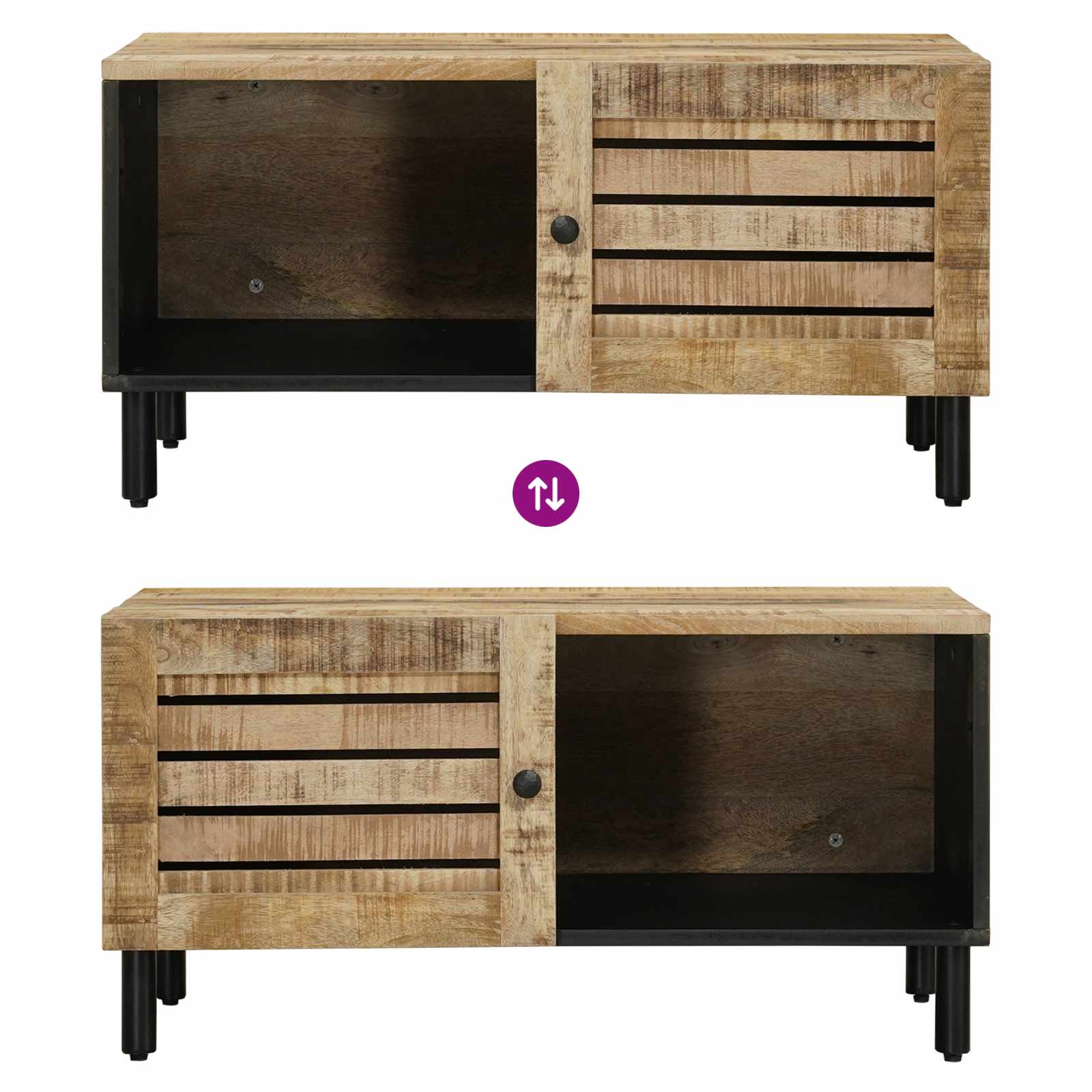 Table basse Naturel 80 x 50 x 40 cm Bois de mangue massif