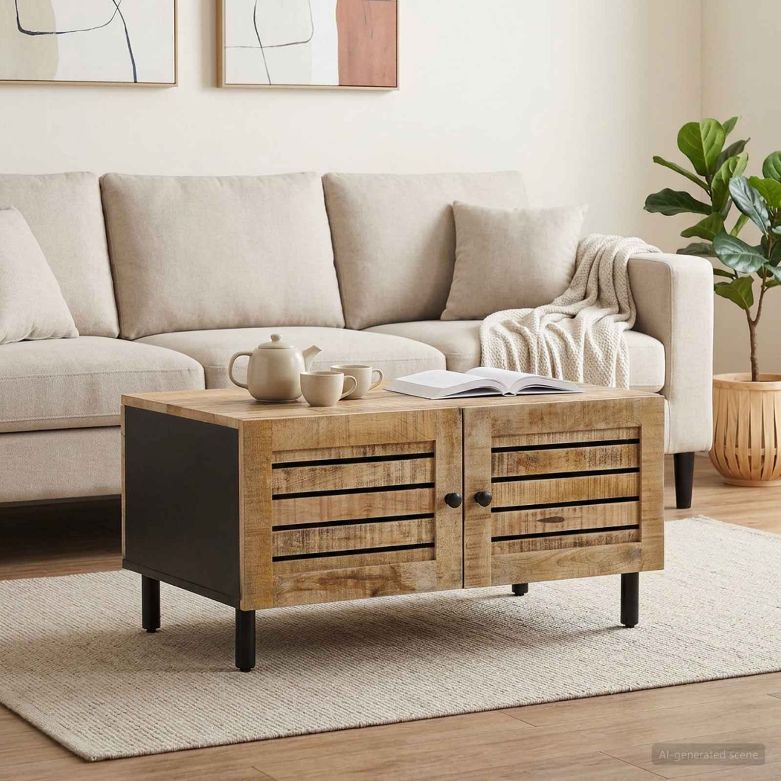 Table basse Naturel 80 x 50 x 40 cm Bois de mangue massif