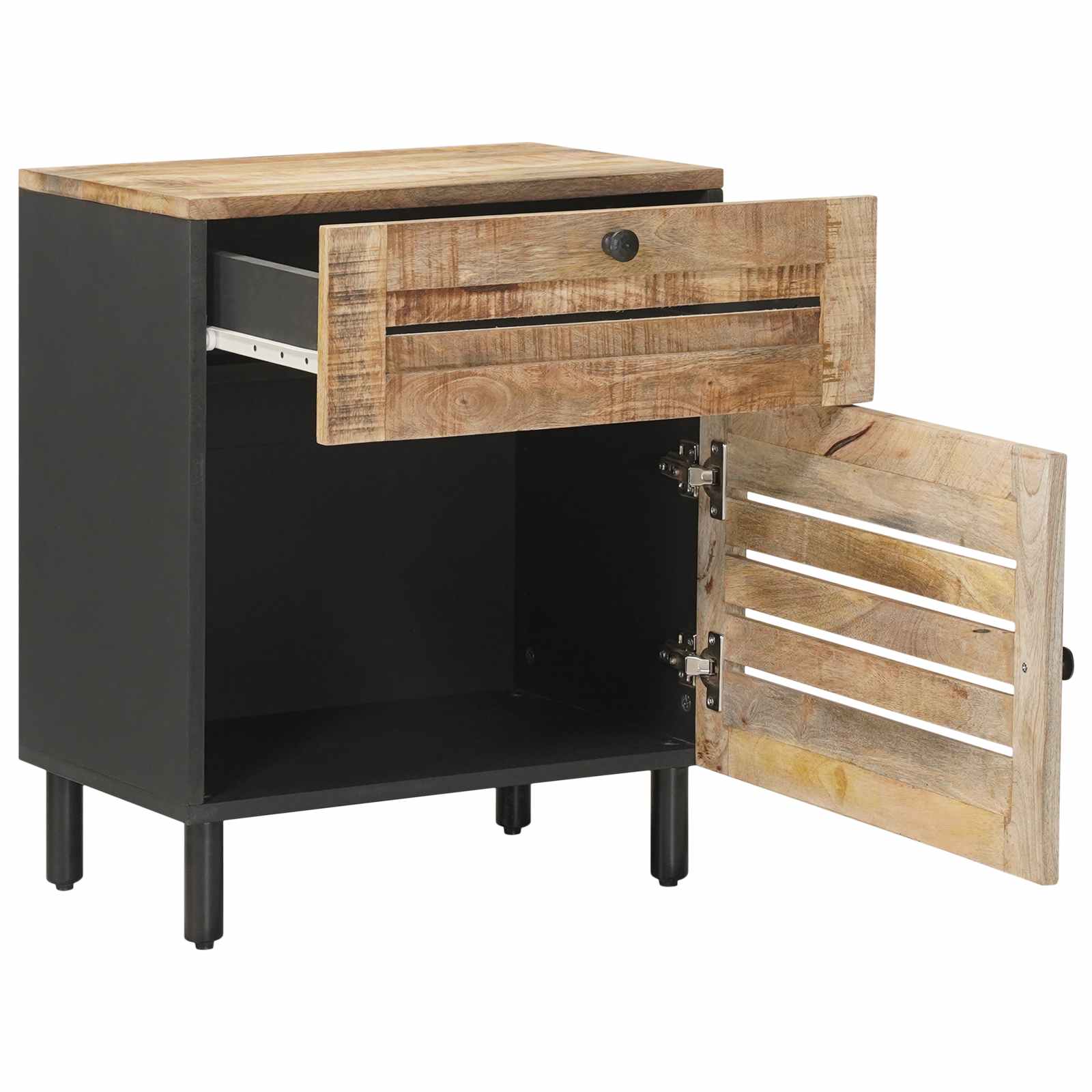 Table de chevet Naturel 50 x 33 x 60 cm Bois de mangue massif