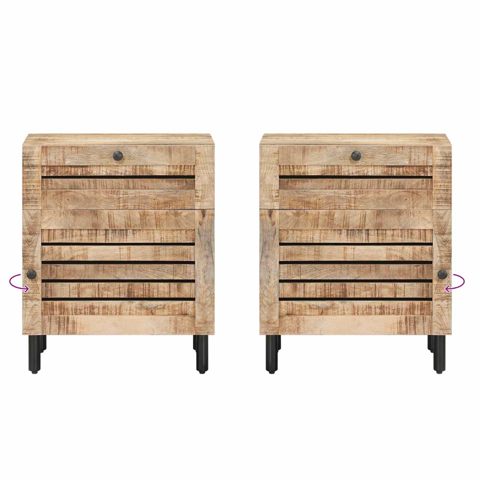 Table de chevet Naturel 50 x 33 x 60 cm Bois de mangue massif