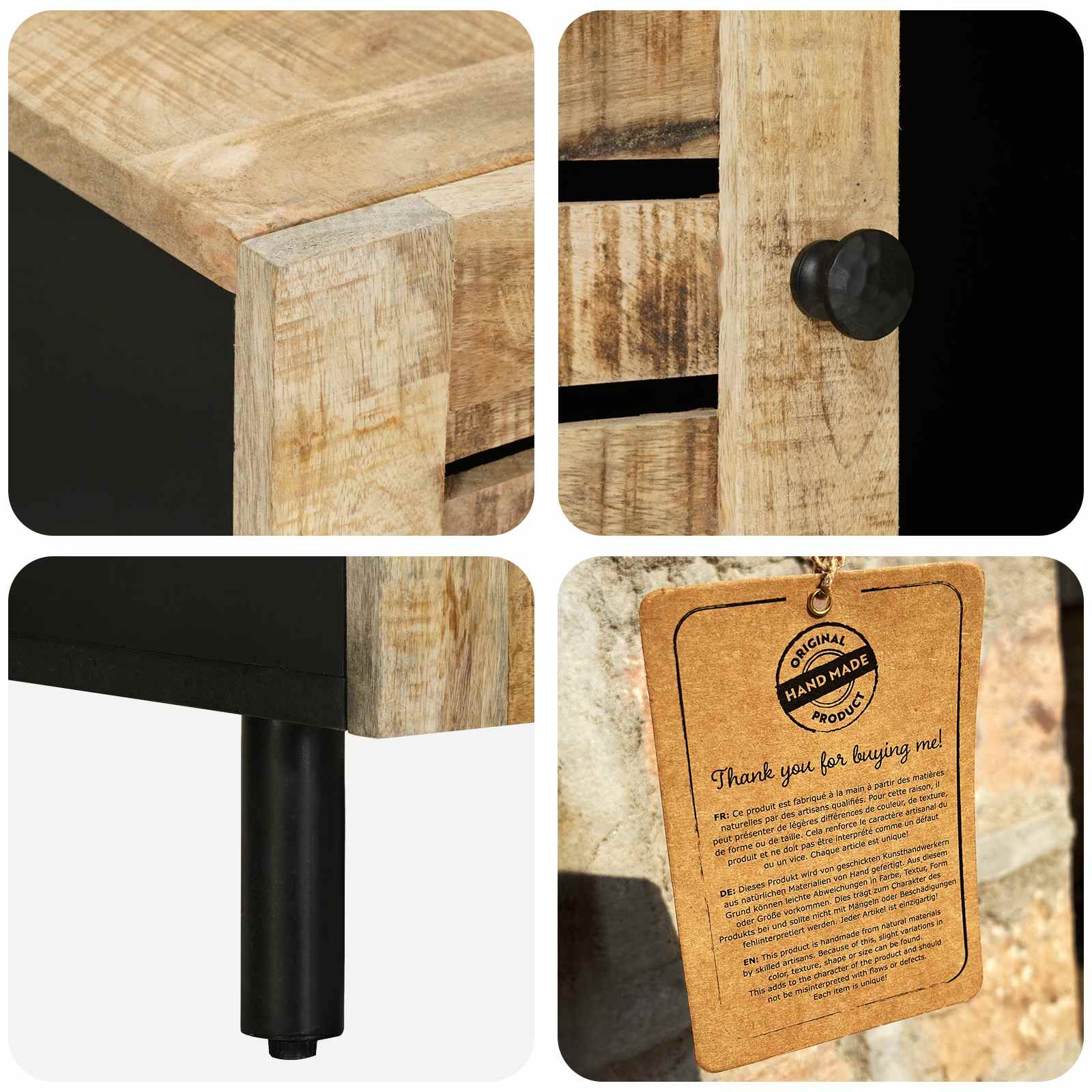 Table basse Naturel 100 x 54 x 40 cm Bois de mangue massif