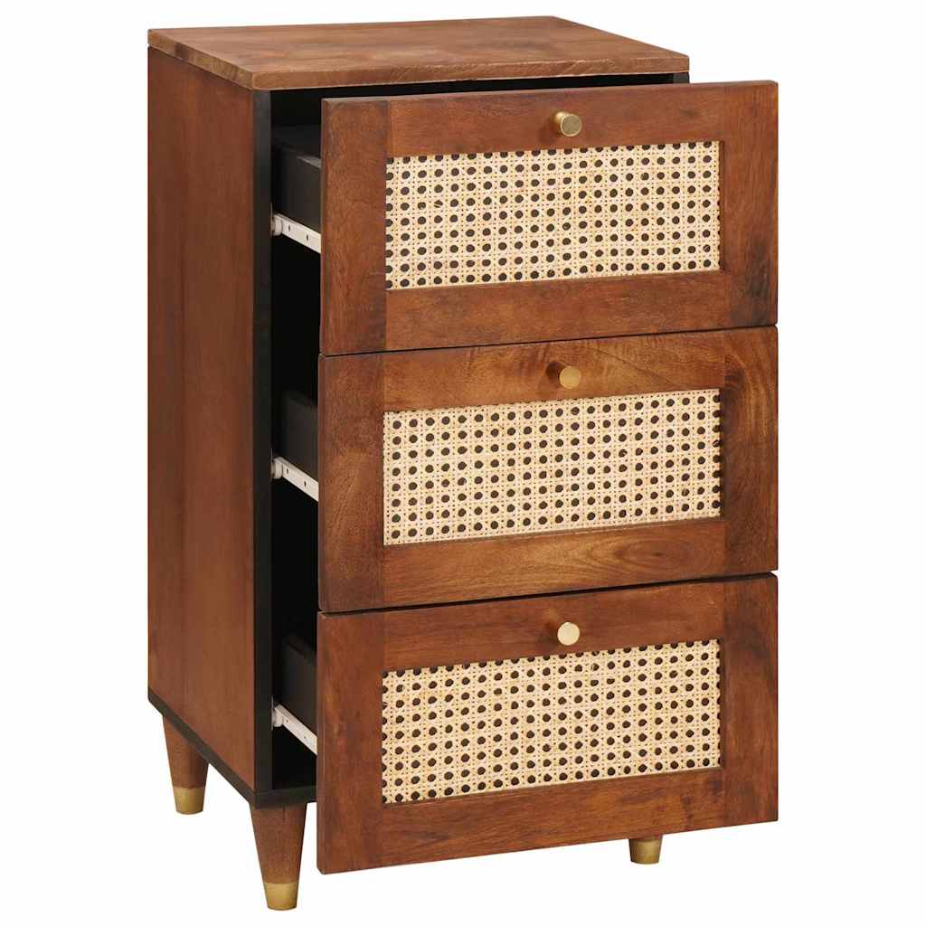 Buffet Marron 40 x 33.5 x 75 cm Rotin et bois de mango massif - XIOS