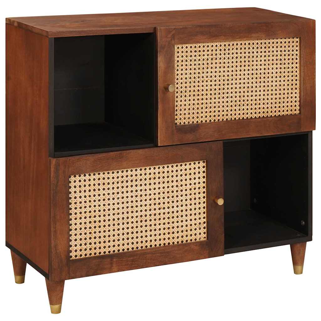 Buffet Marron 80 x 33,5 x 75 cm Rotin et bois de mango massif - XIOS
