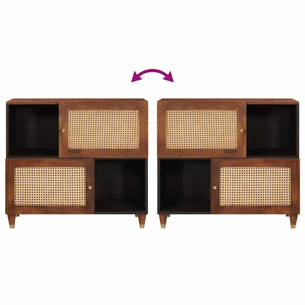 Buffet Marron 80 x 33,5 x 75 cm Rotin et bois de mango massif - XIOS