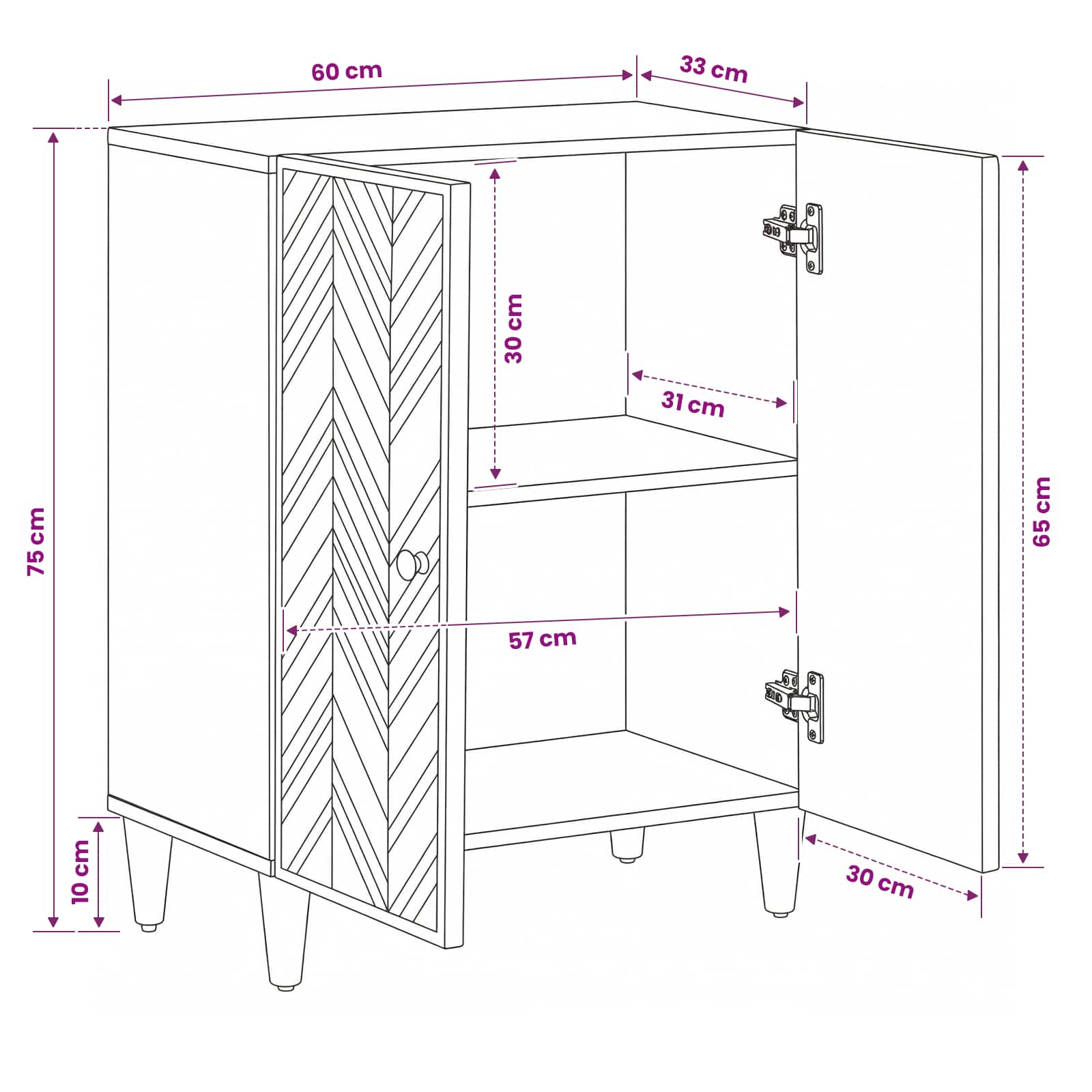 Armoires de rangement Marron 60 x 33,5 x 75 cm - XIOS