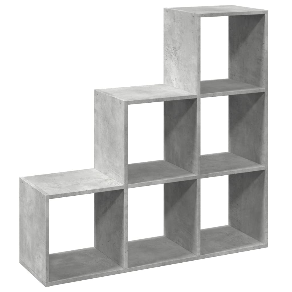 Étagère séparatrice de pièce à 3 niveaux gris béton 99x29x99 cm - XIOS
