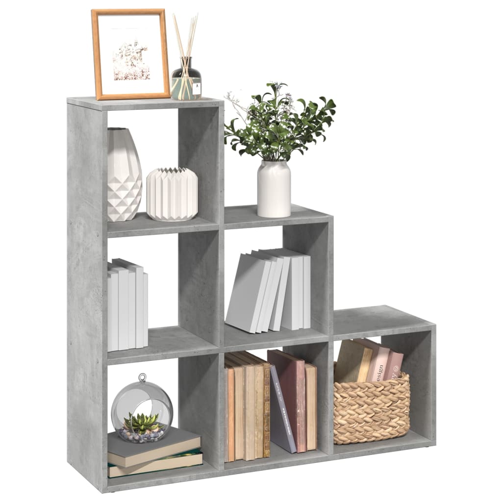 Étagère séparatrice de pièce à 3 niveaux gris béton 99x29x99 cm - XIOS