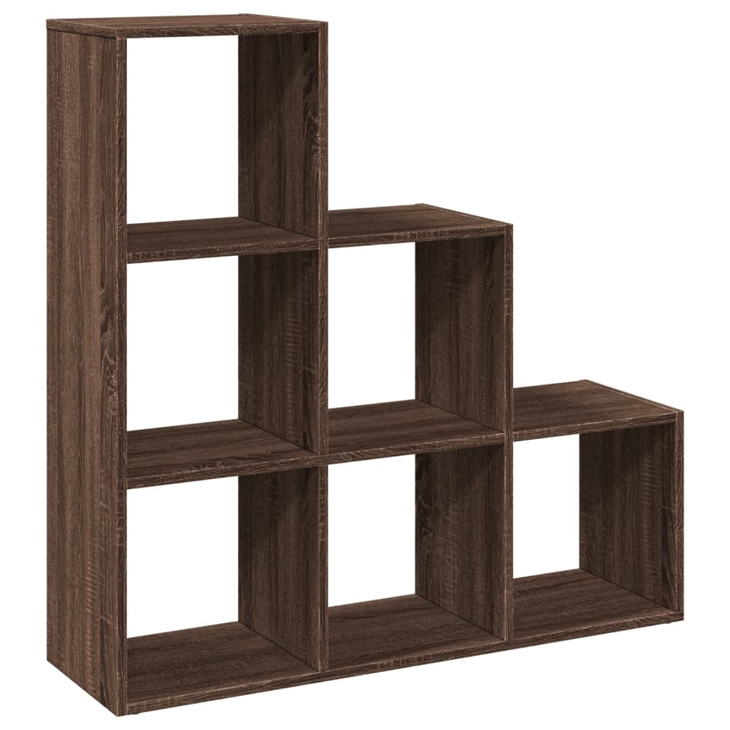 Étagère séparatrice de pièce 3 niveaux chêne marron 99x29x99 cm - XIOS
