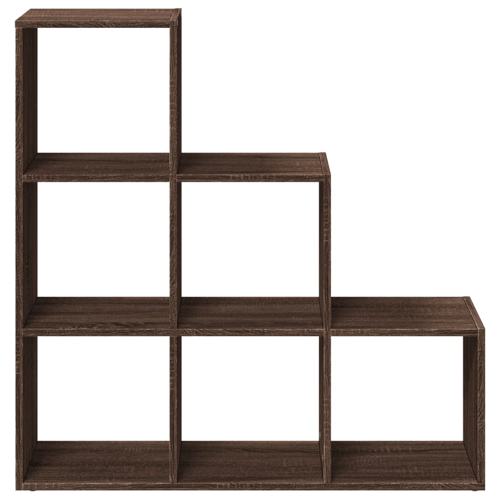Étagère séparatrice de pièce 3 niveaux chêne marron 99x29x99 cm - XIOS