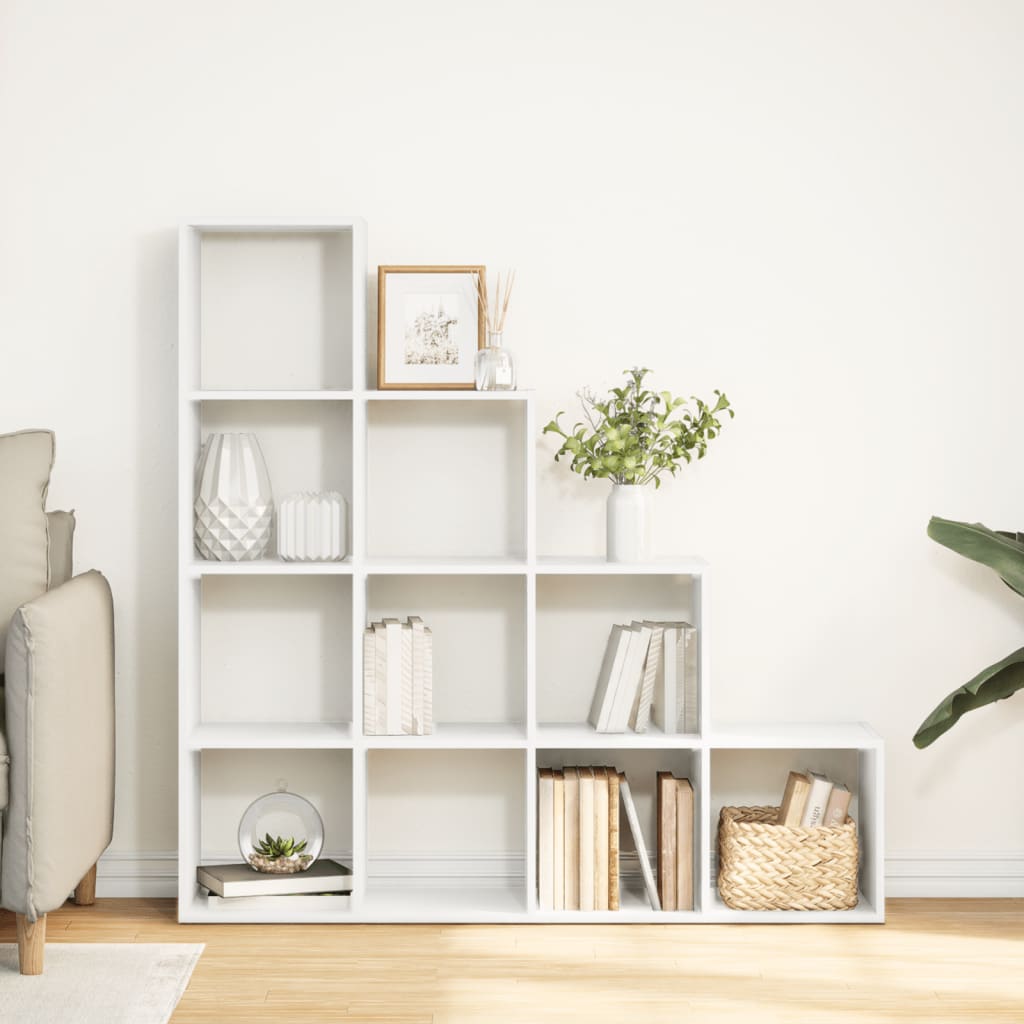 Étagère séparatrice de pièce à 4 niveaux blanc 131,5x29x131,5cm - XIOS