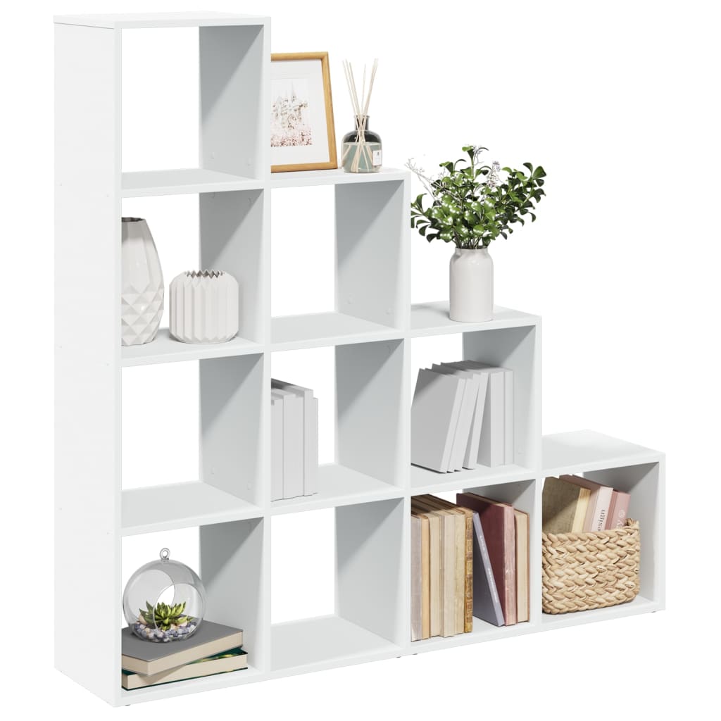 Étagère séparatrice de pièce à 4 niveaux blanc 131,5x29x131,5cm - XIOS