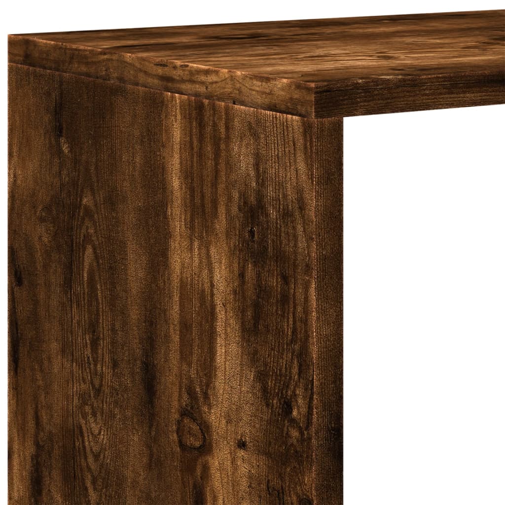 Étagère séparatrice de pièce 4 niveaux chêne fumé - XIOS