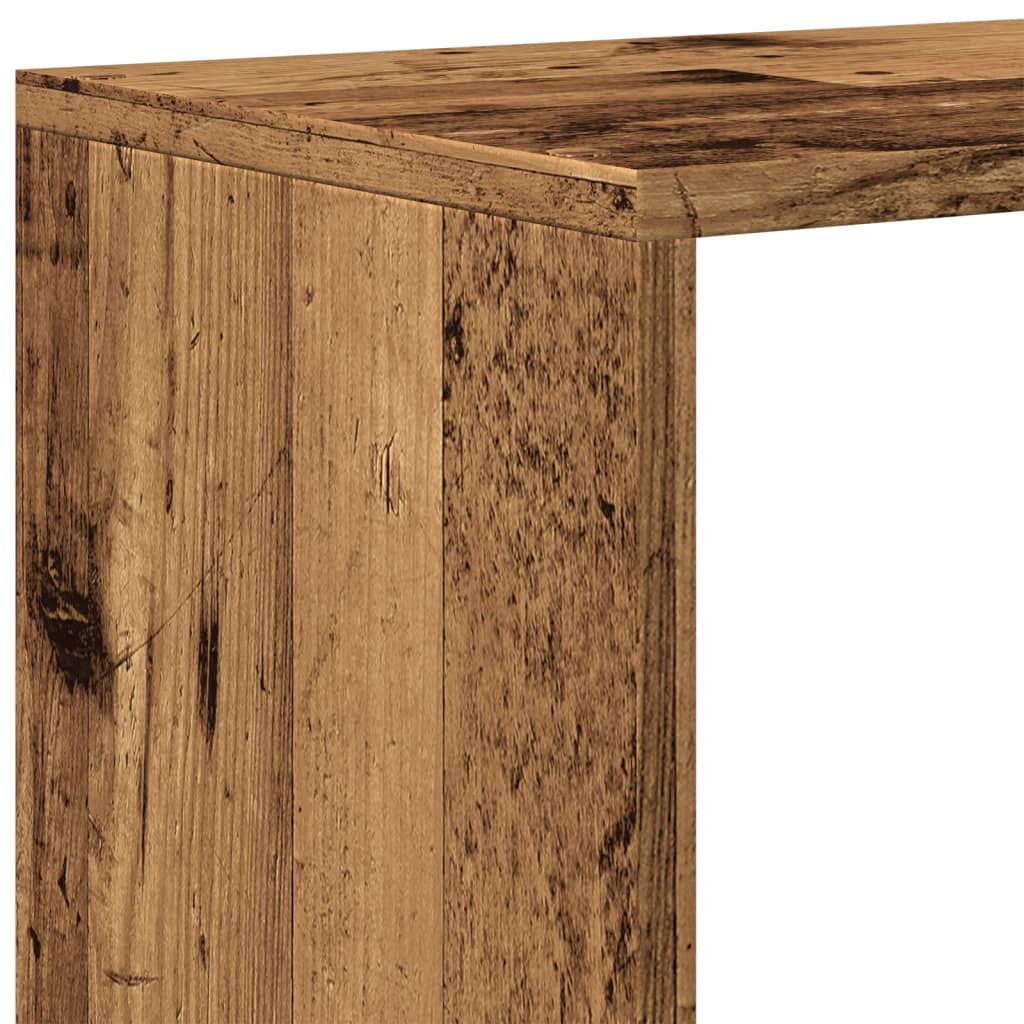 Étagère séparatrice de pièce à 4 niveaux vieux bois - XIOS