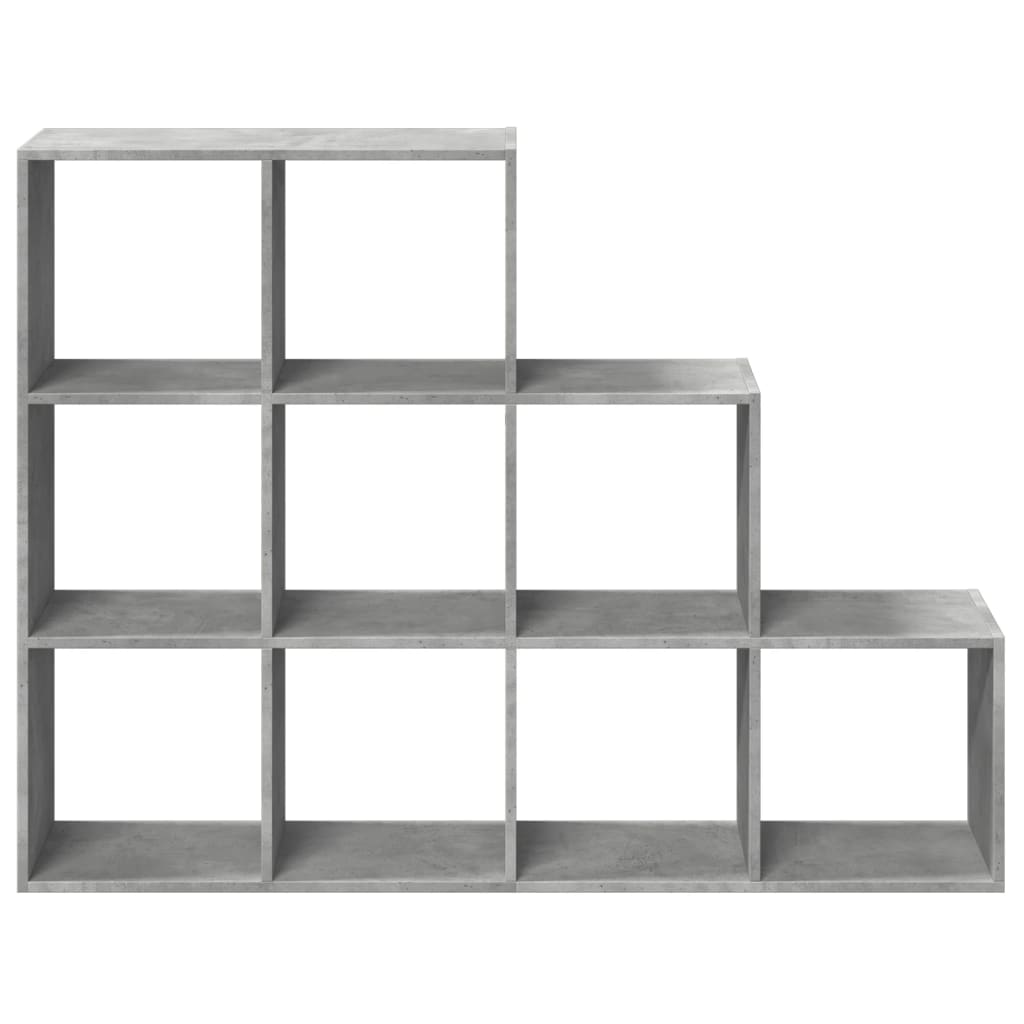 Étagère séparatrice de pièce à 3 niveaux gris béton - XIOS