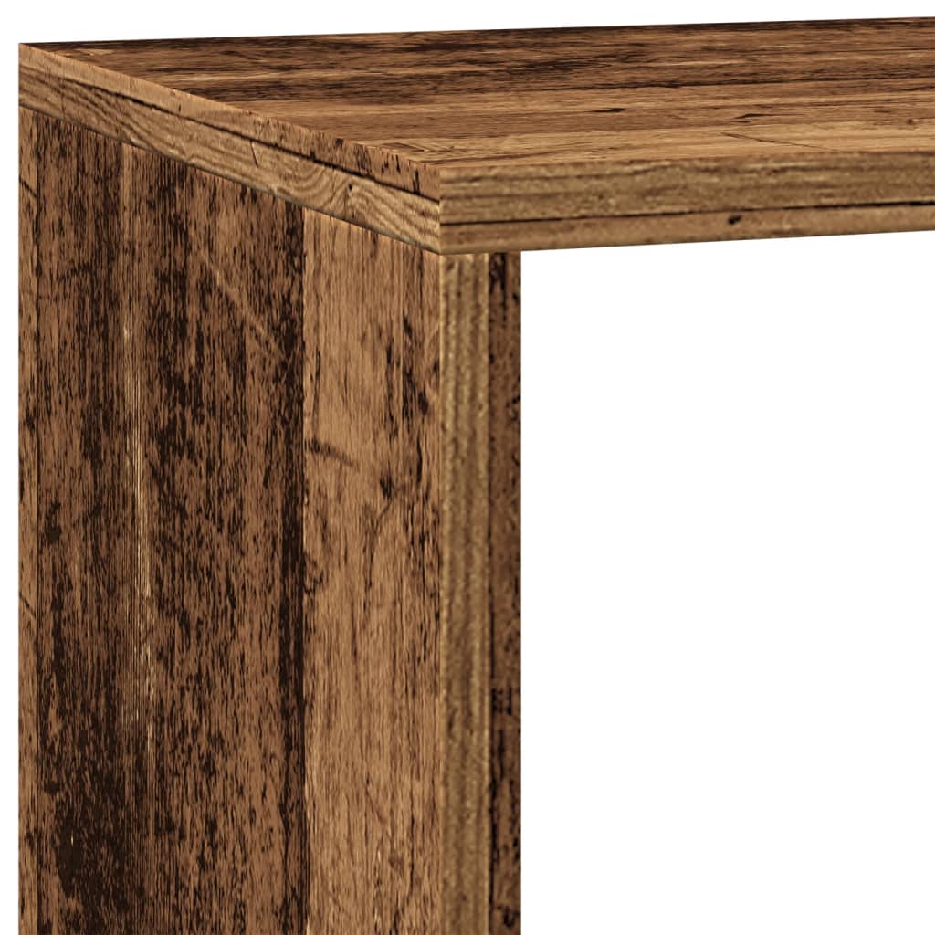Étagère séparatrice de pièce à 3 niveaux vieux bois - XIOS