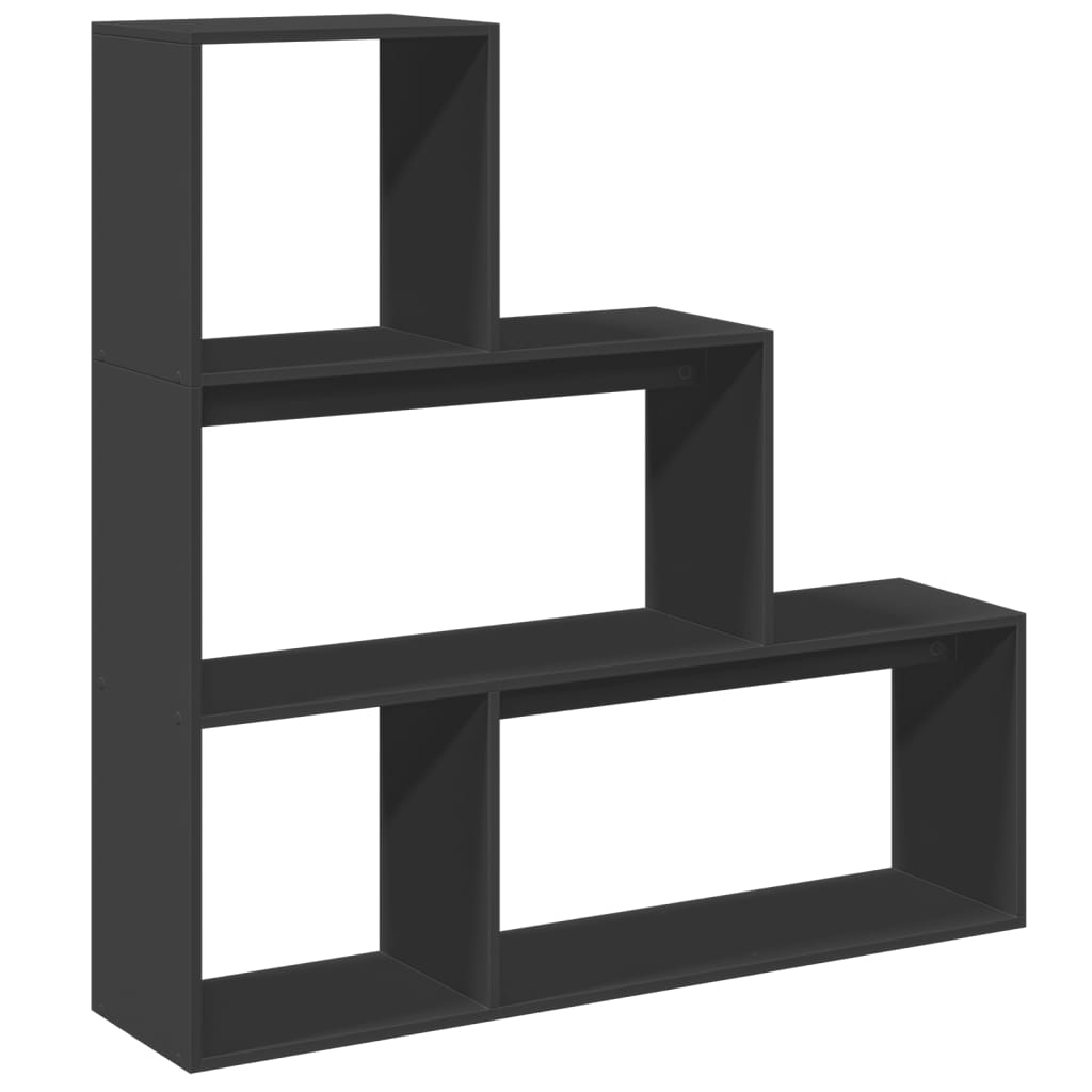 Étagère séparatrice de pièce à 3 niveaux noir 123x29x123 cm - XIOS