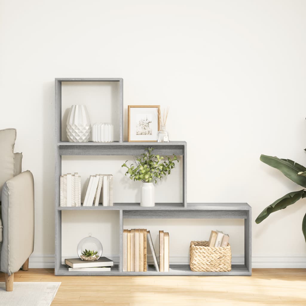 Étagère séparatrice de pièce 3niveaux sonoma gris 123x29x123 cm - XIOS