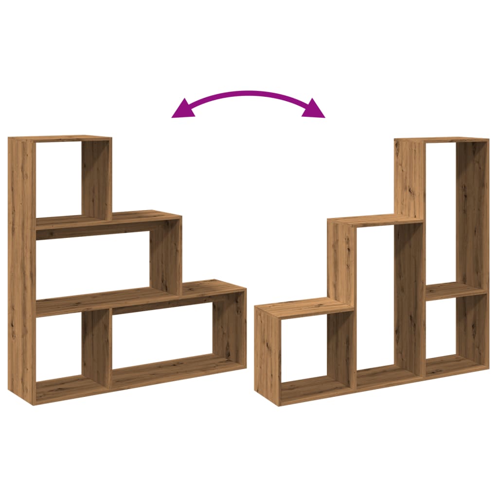 Étagère séparatrice de pièce à 3 niveaux chêne artisanal - XIOS