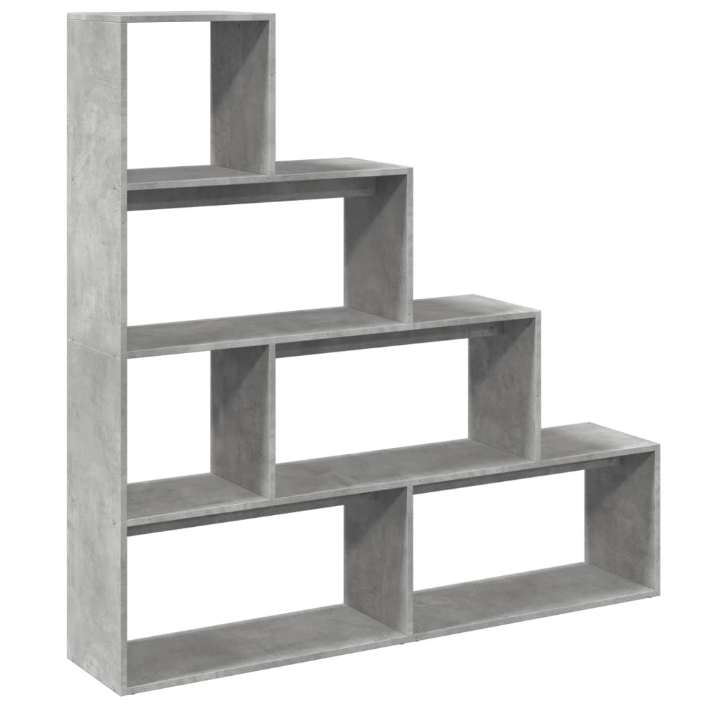 Étagère séparatrice de pièce à 4 niveaux gris béton - XIOS