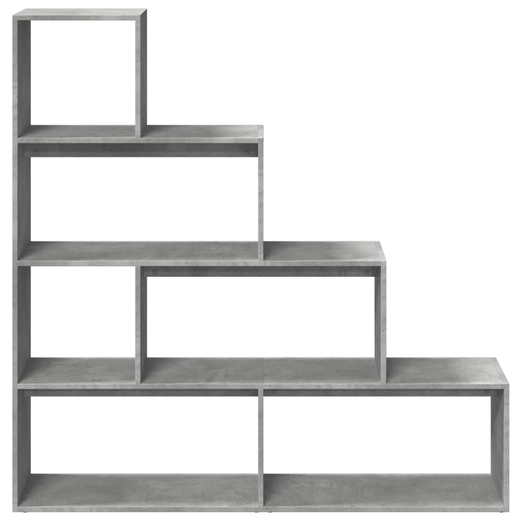 Étagère séparatrice de pièce à 4 niveaux gris béton - XIOS