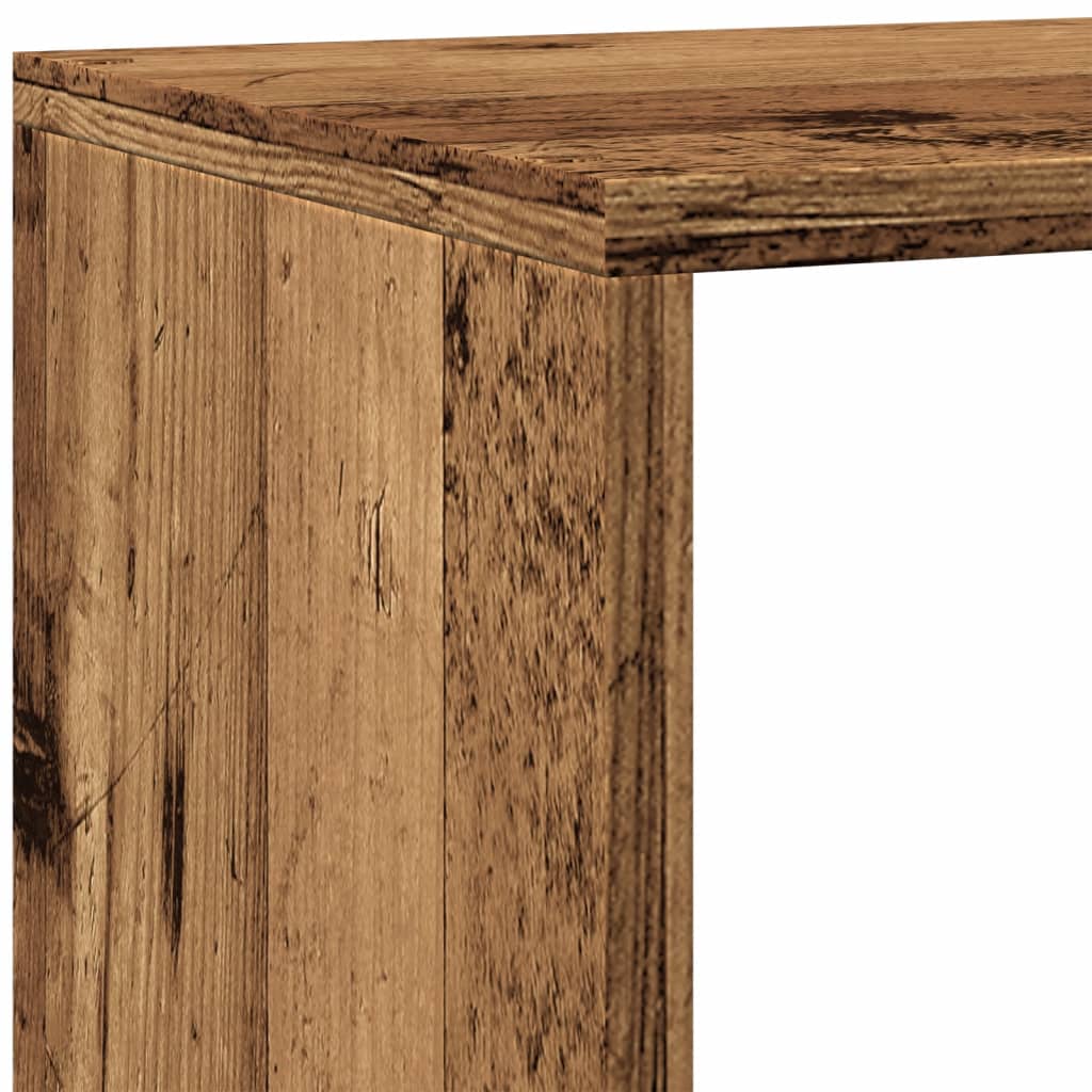 Étagère séparatrice de pièce à 4 niveaux vieux bois - XIOS
