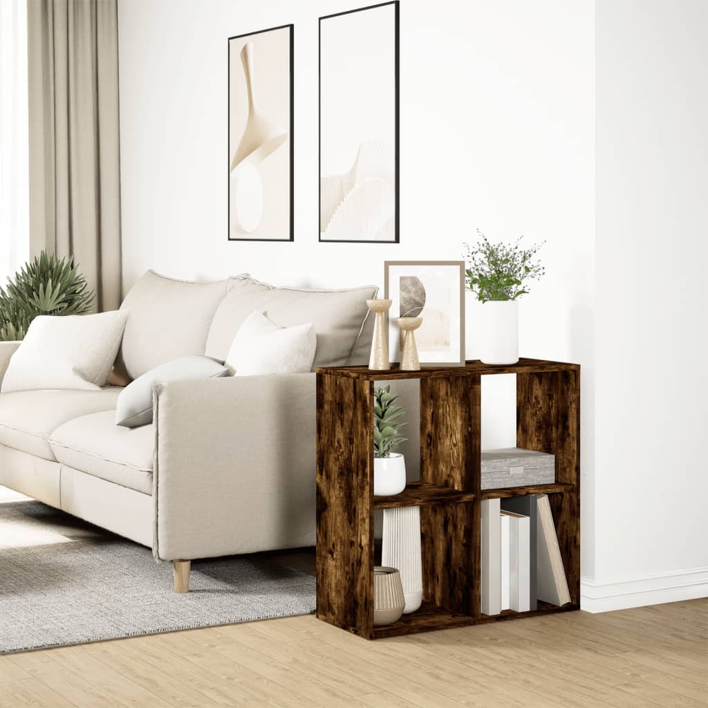 Étagère séparatrice de pièce chêne fumé 69,5x29x69,5 cm - XIOS