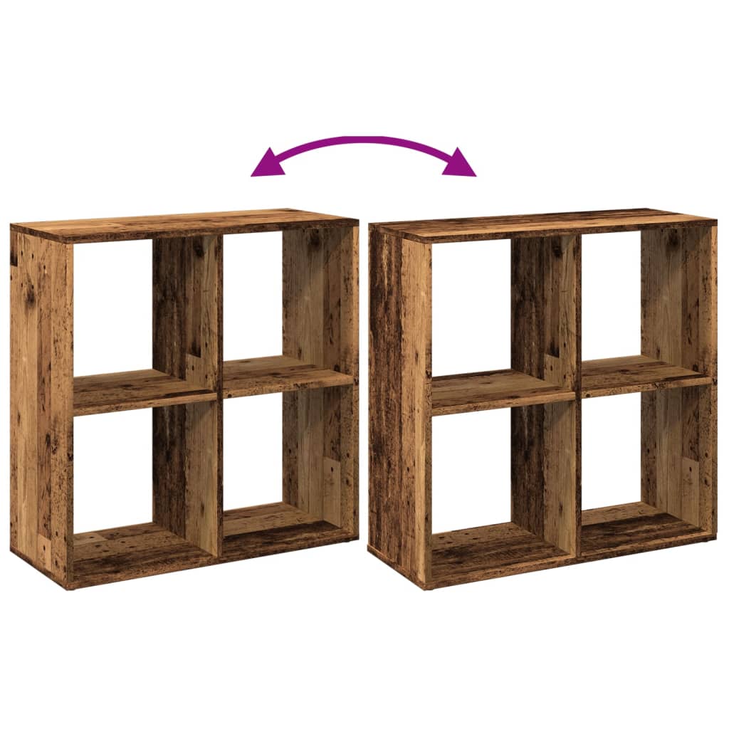 Étagère séparatrice de pièce vieux bois 69,5x29x69,5 cm - XIOS