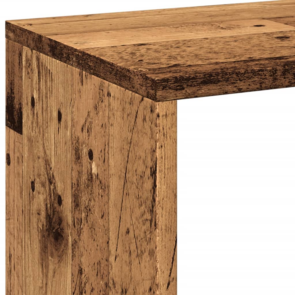 Étagère séparatrice de pièce vieux bois 69,5x29x69,5 cm - XIOS