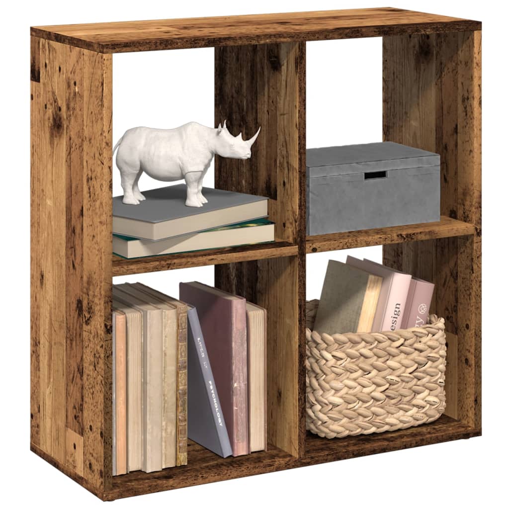 Étagère séparatrice de pièce vieux bois 69,5x29x69,5 cm - XIOS