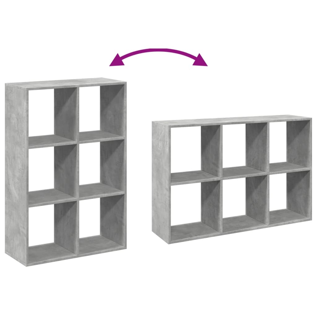 Étagère séparatrice de pièce gris béton 69,5x29x103,5 cm - XIOS