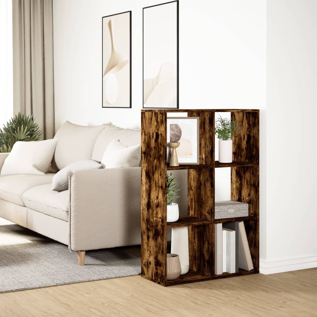 Étagère séparatrice de pièce chêne fumé 69,5x29x103,5 cm - XIOS