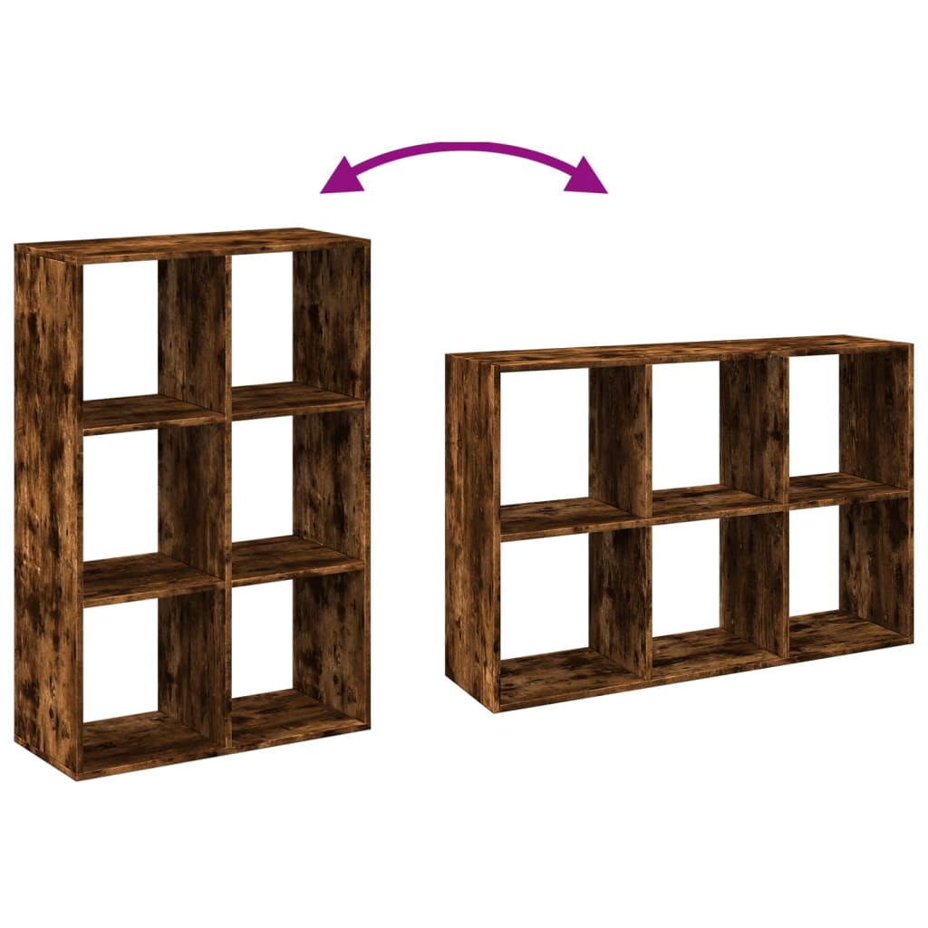 Étagère séparatrice de pièce chêne fumé 69,5x29x103,5 cm - XIOS