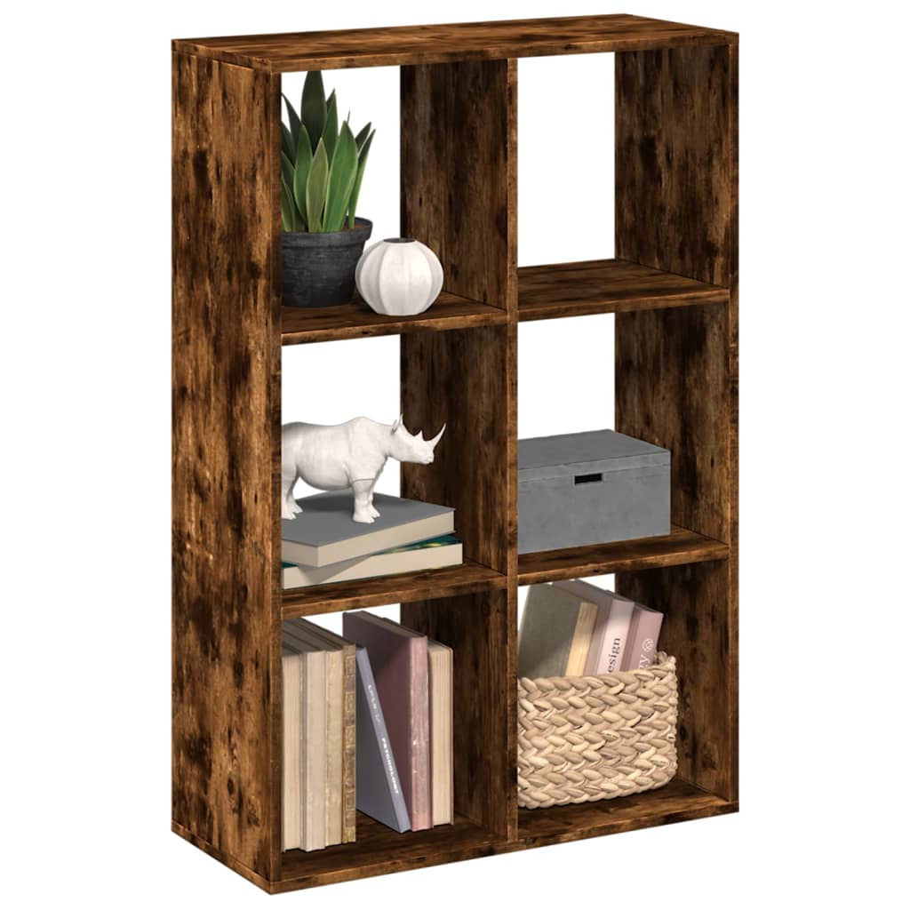 Étagère séparatrice de pièce chêne fumé 69,5x29x103,5 cm - XIOS