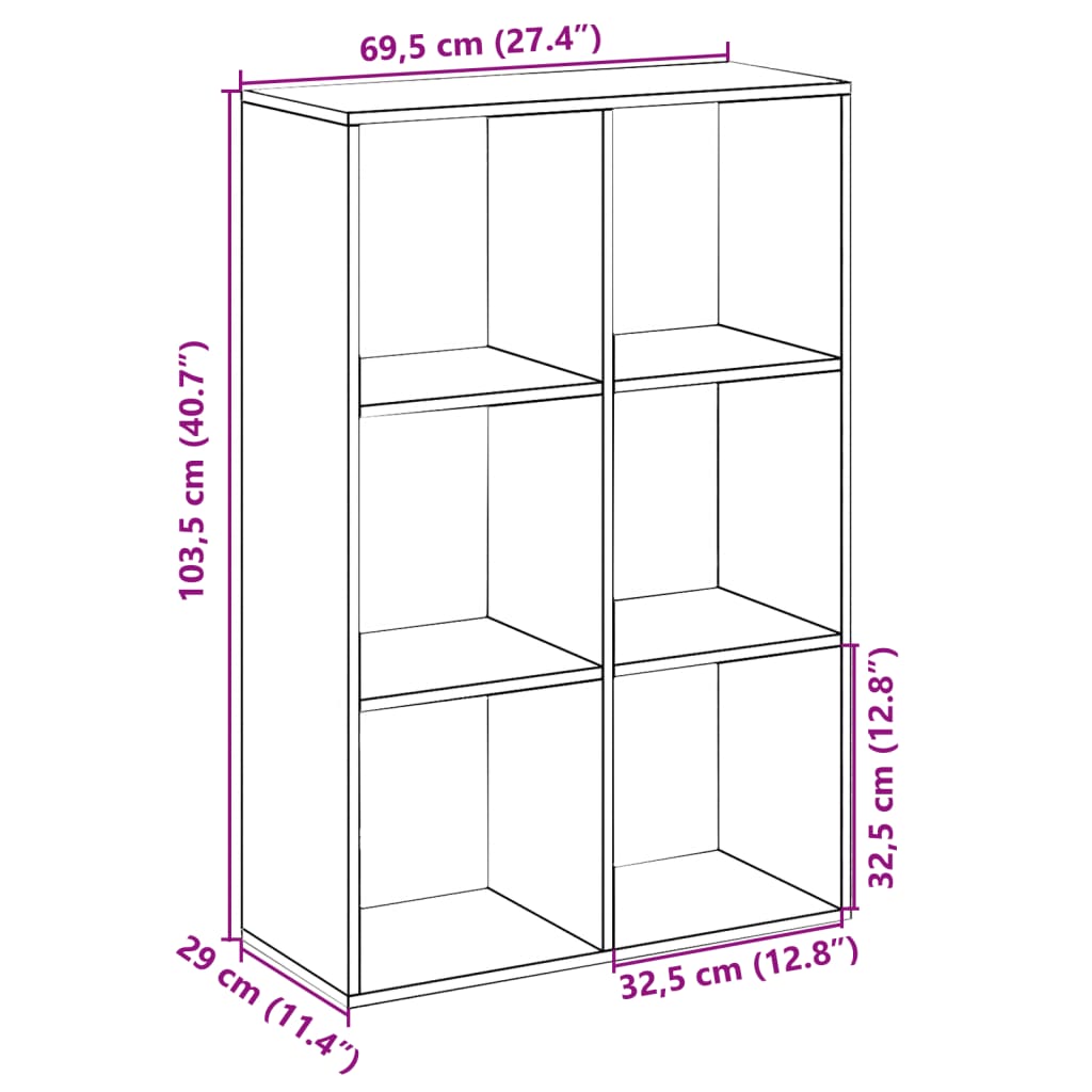 Étagère séparatrice de pièce sonoma gris 69,5x29x103,5 cm - XIOS