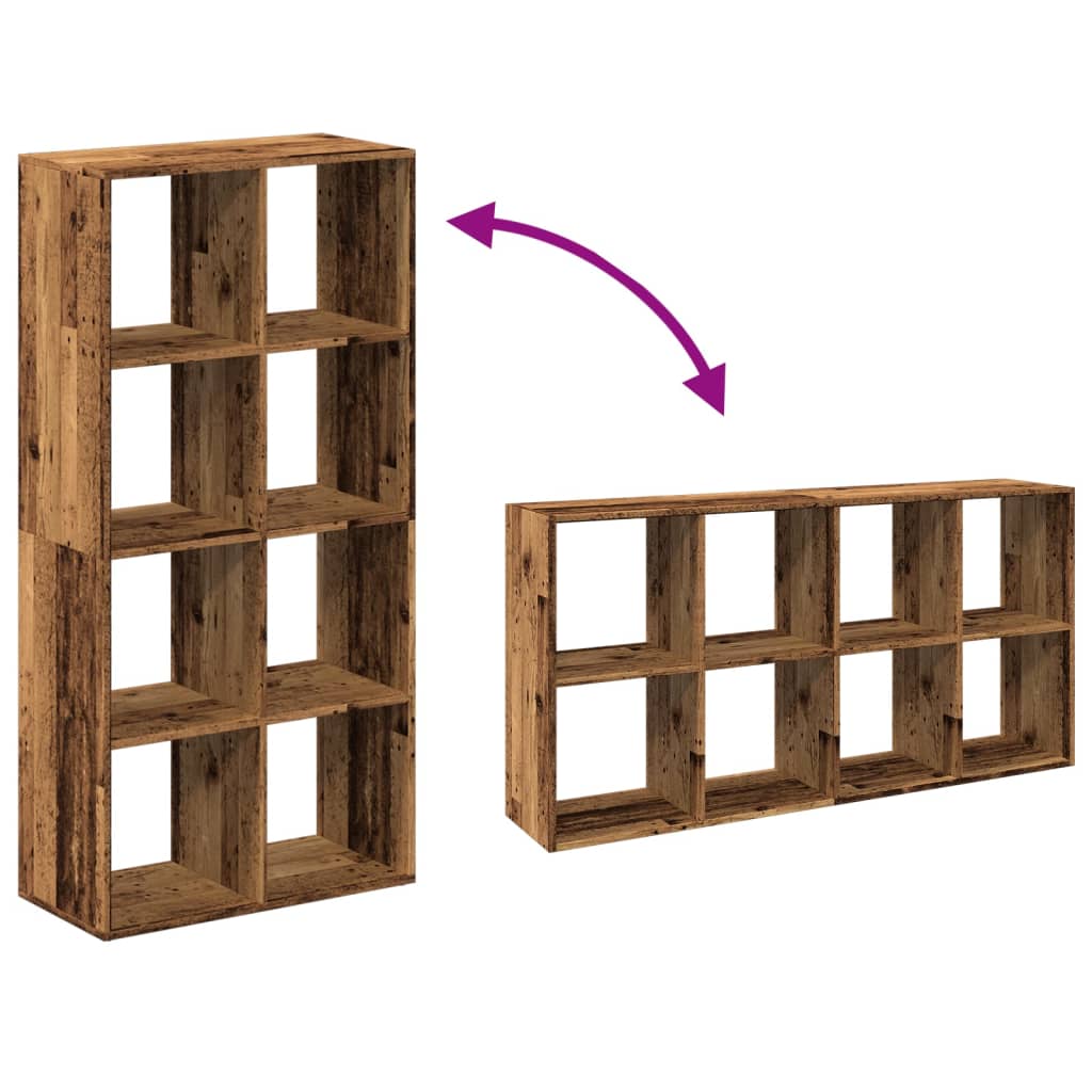 Étagère séparatrice de pièce vieux bois 69,5x29x137,5 cm - XIOS