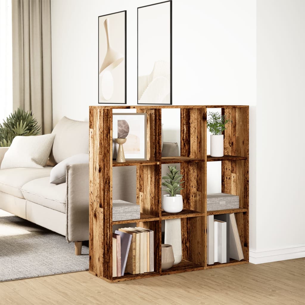 Étagère séparatrice de pièce vieux bois 102x29x103,5 cm - XIOS