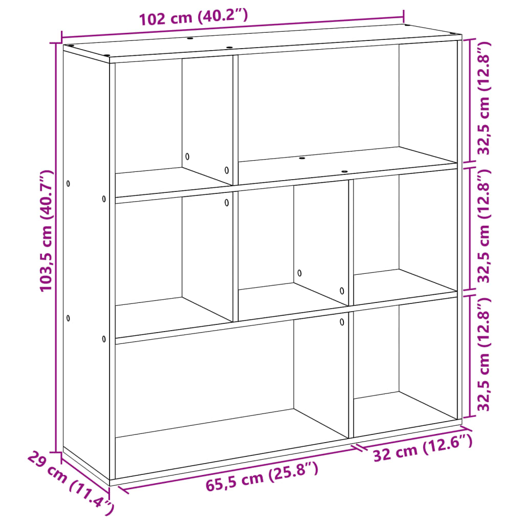 Étagère séparatrice de pièce noir 102x29x103,5 cm - XIOS