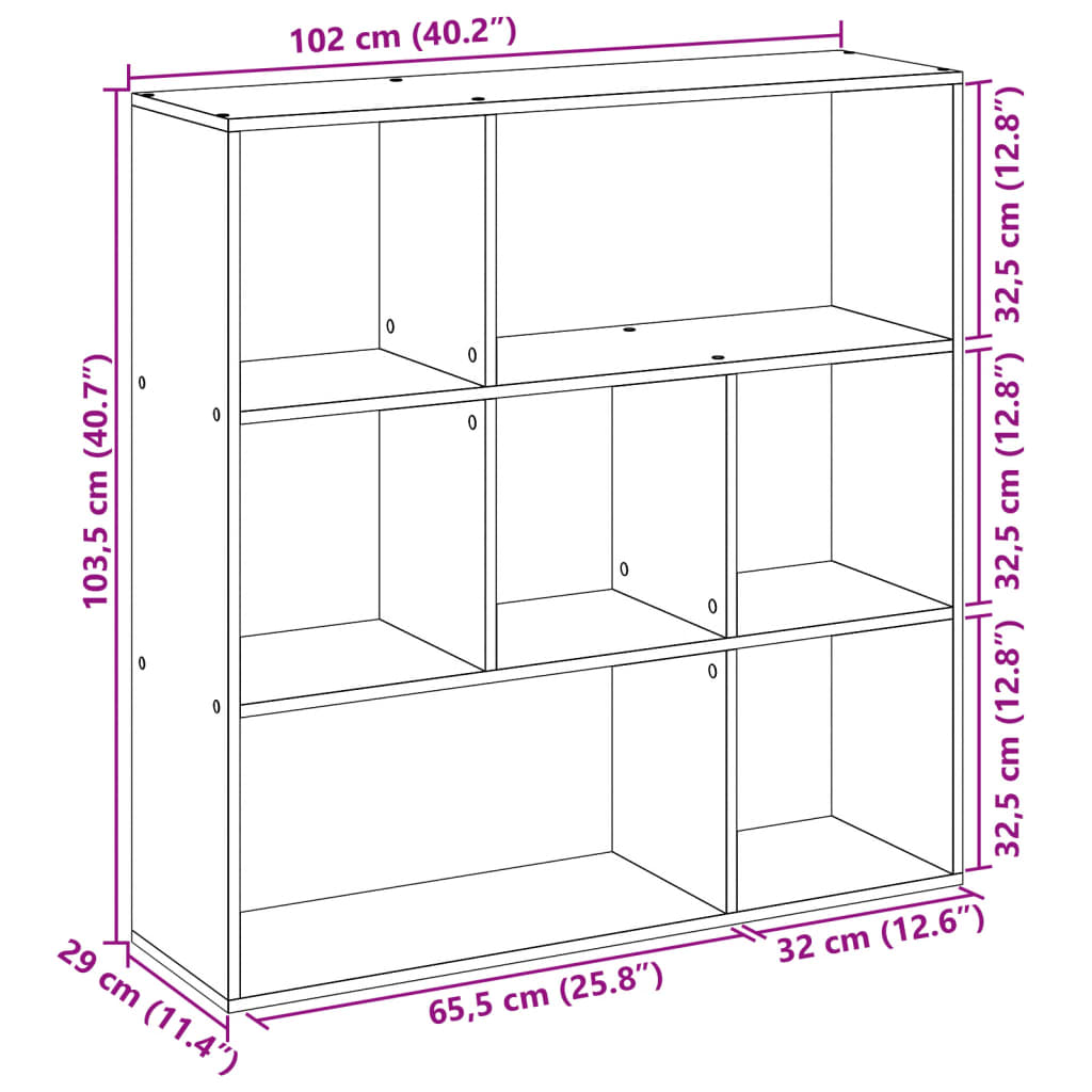 Étagère séparatrice de pièce sonoma gris 102x29x103,5 cm - XIOS