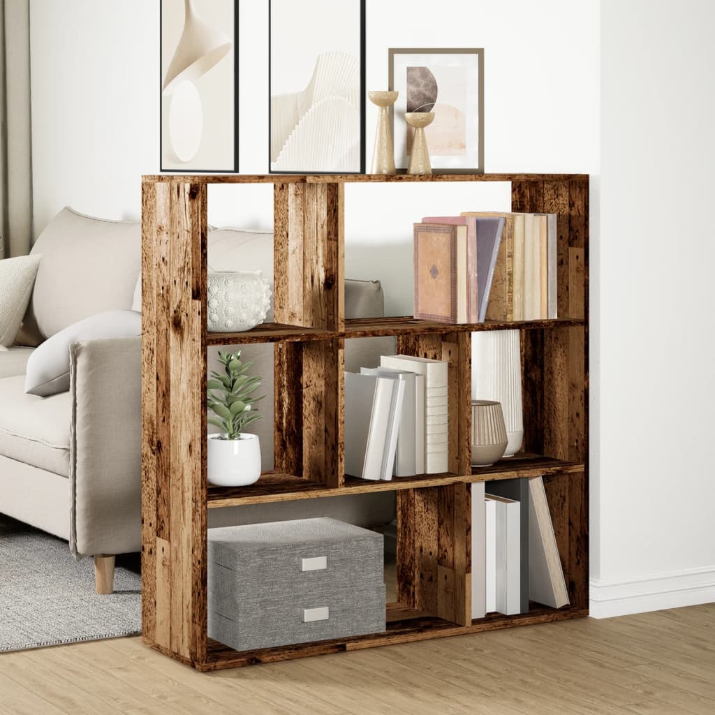 Étagère séparatrice de pièce vieux bois 102x29x103,5 cm - XIOS