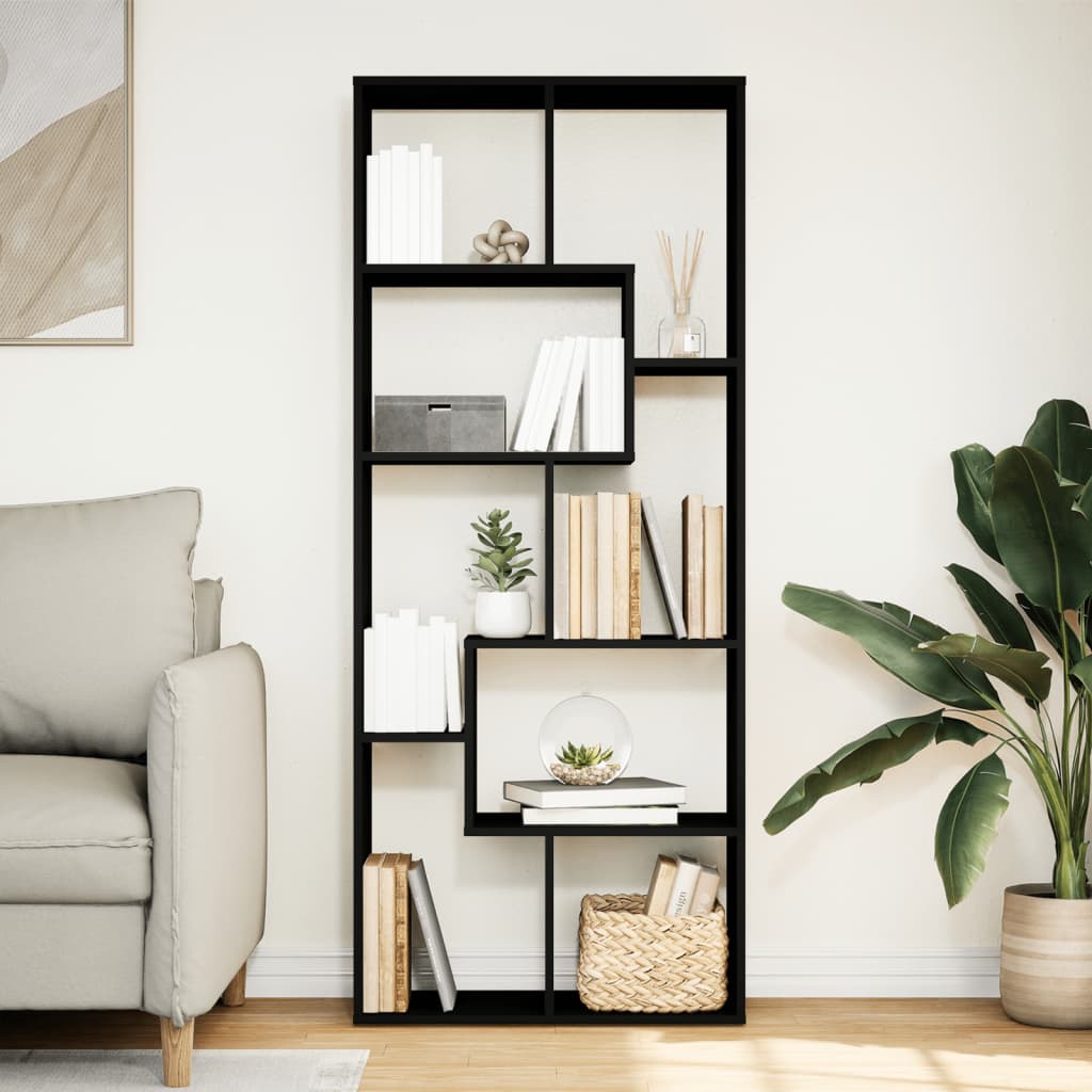 Étagère séparatrice de pièce noir 67x25x161,5 cm - XIOS
