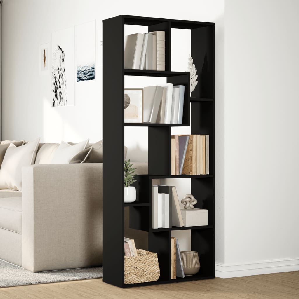 Étagère séparatrice de pièce noir 67x25x161,5 cm - XIOS