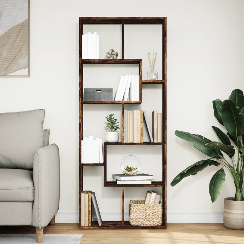 Étagère séparatrice de pièce chêne fumé 67x25x161,5 cm - XIOS