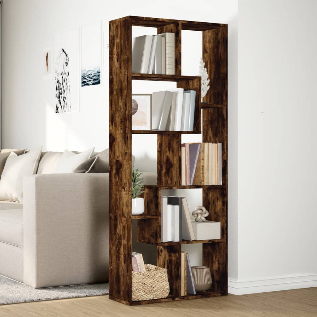 Étagère séparatrice de pièce chêne fumé 67x25x161,5 cm - XIOS