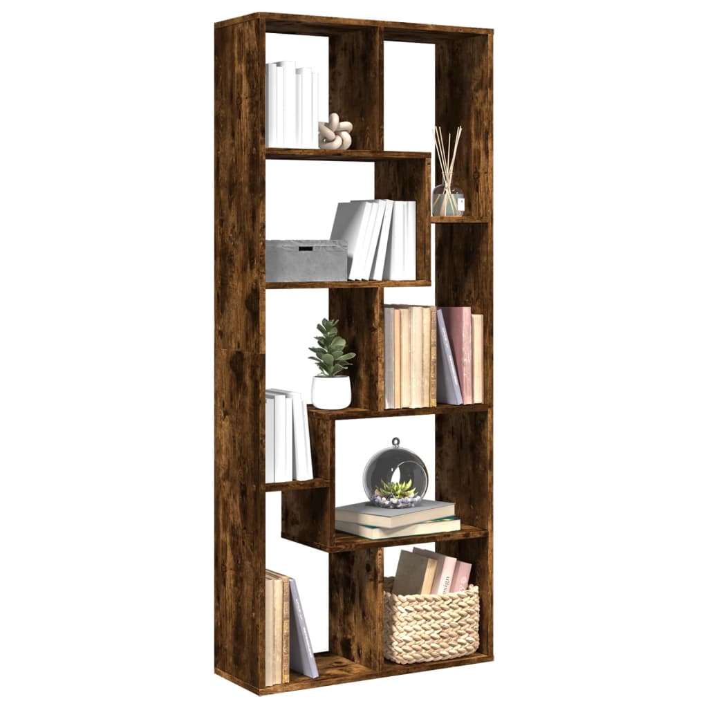 Étagère séparatrice de pièce chêne fumé 67x25x161,5 cm - XIOS