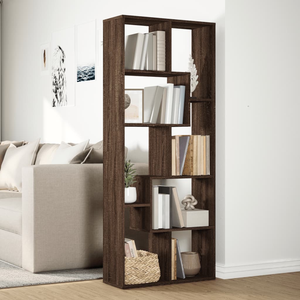 Étagère séparatrice de pièce chêne marron 67x25x161,5 cm - XIOS