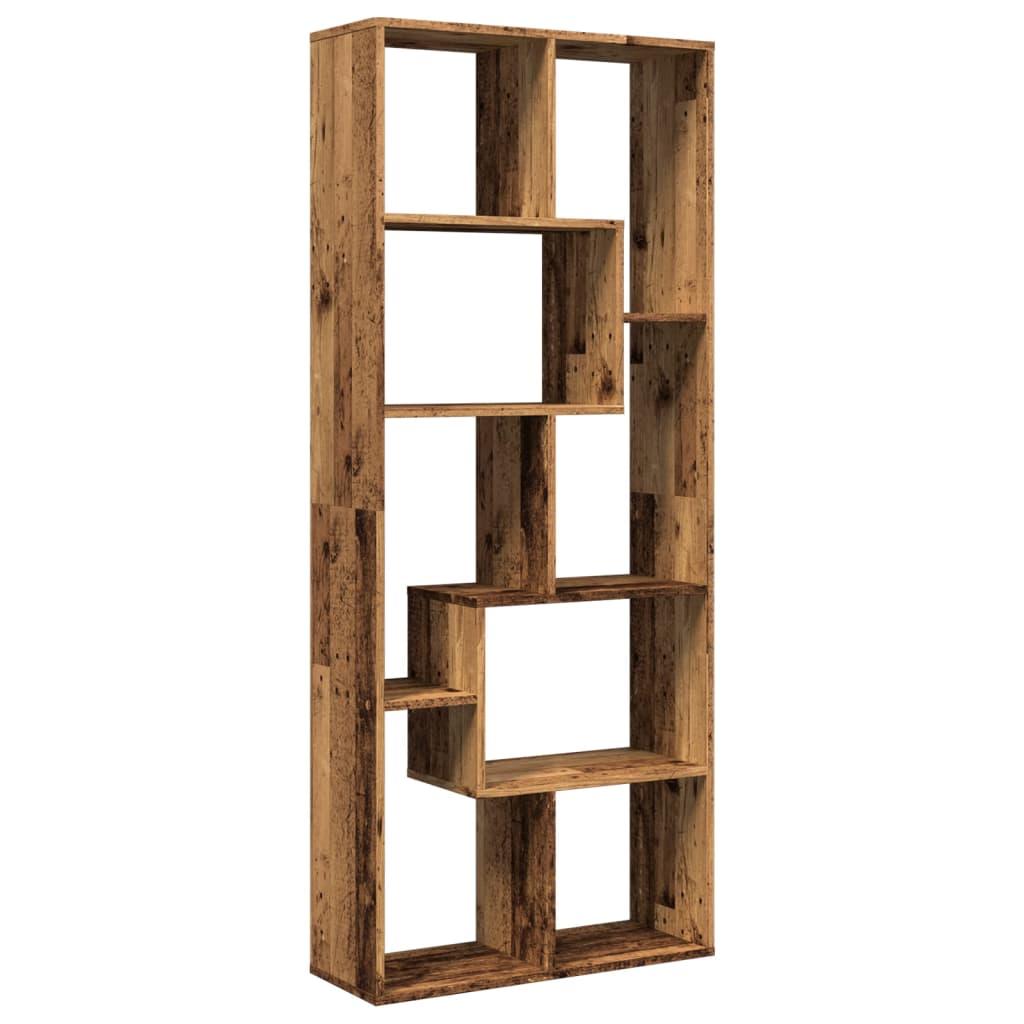 Étagère séparatrice de pièce vieux bois 67x25x161,5 cm - XIOS