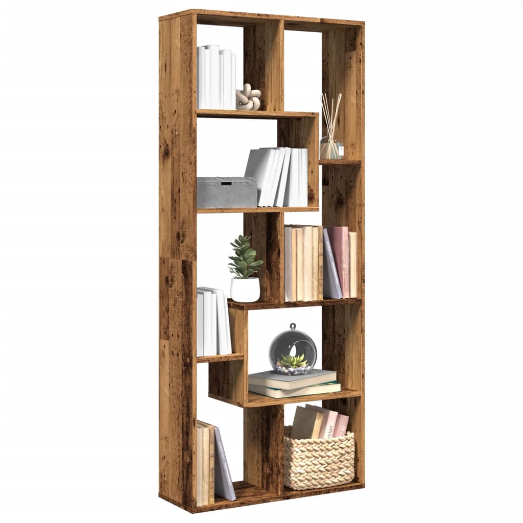 Étagère séparatrice de pièce vieux bois 67x25x161,5 cm - XIOS