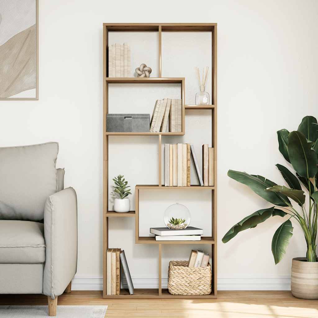 Étagère séparatrice de pièce chêne artisanal 67x25x161,5 cm - XIOS